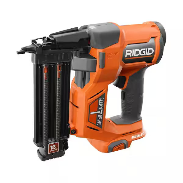 RIDGID 18V Brushless Cordless 18-Gauge 2-1/8 in. Brad Nailer (Tool Only) with CLEAN DRIVE Technology