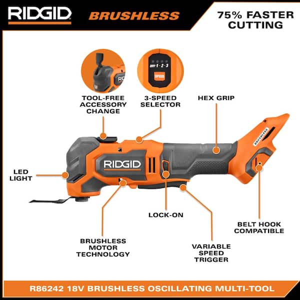 RIDGID 18V Brushless Cordless Multi-Tool Tool Only #condition_open-box