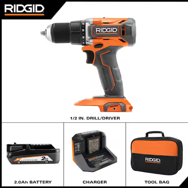 RIDGID 18V Cordless 1/2 in. Drill/Driver Kit with  #condition_open-box
