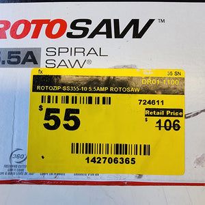 Rotozip 724611 5.5 Amp Corded 1/4 in. Rotary RotoSaw Spiral Saw Tool Kit with 5 Accessories Rotozip