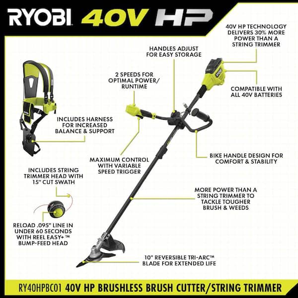 RYOBI brush cutter for weeds and brush
