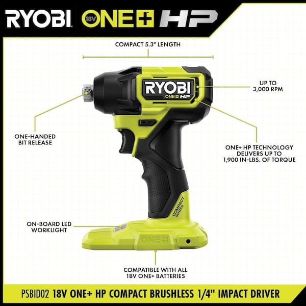 RYOBI ONE+ 18V Cordless 1/2 in. Drill/Driver (Tool Only)