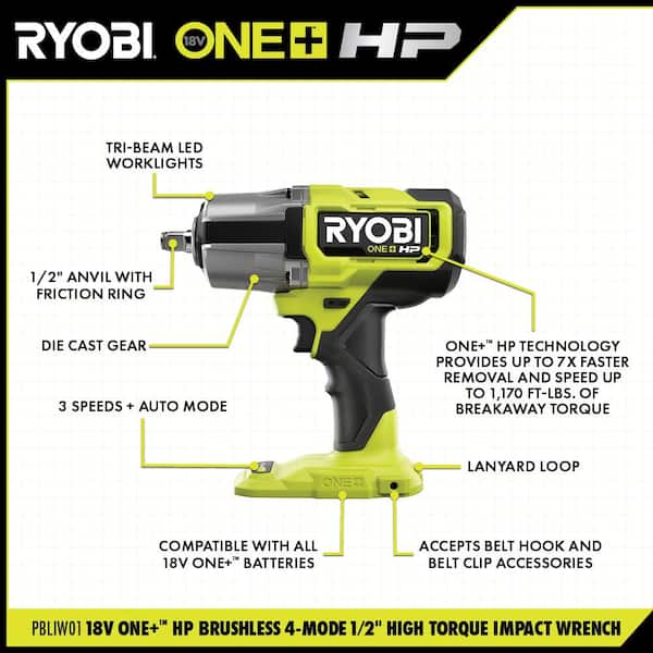 RYOBI impact wrench with battery