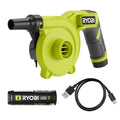 RYOBI USB Lithium Cordless High Volume Inflator Kit – 2.0 Ah Battery & Charging Cable – Open Box