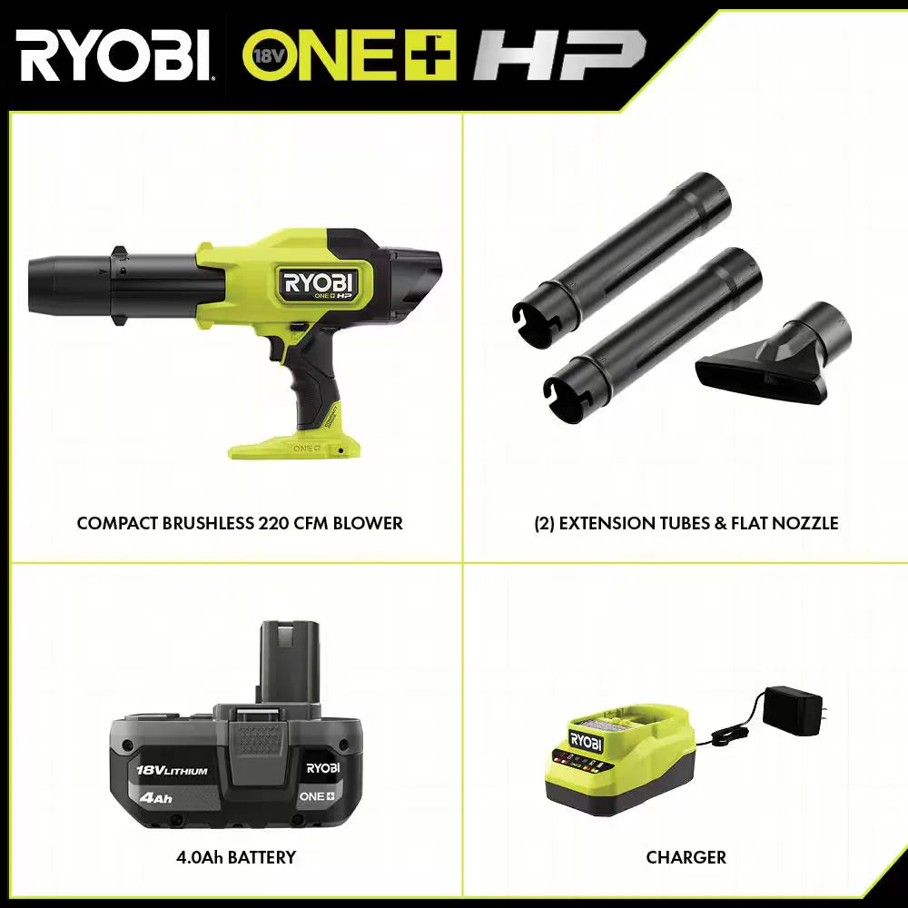 RYOBI PSBLB01K ONE+ HP 18V Cordless Leaf Blower  220 CFM Kit