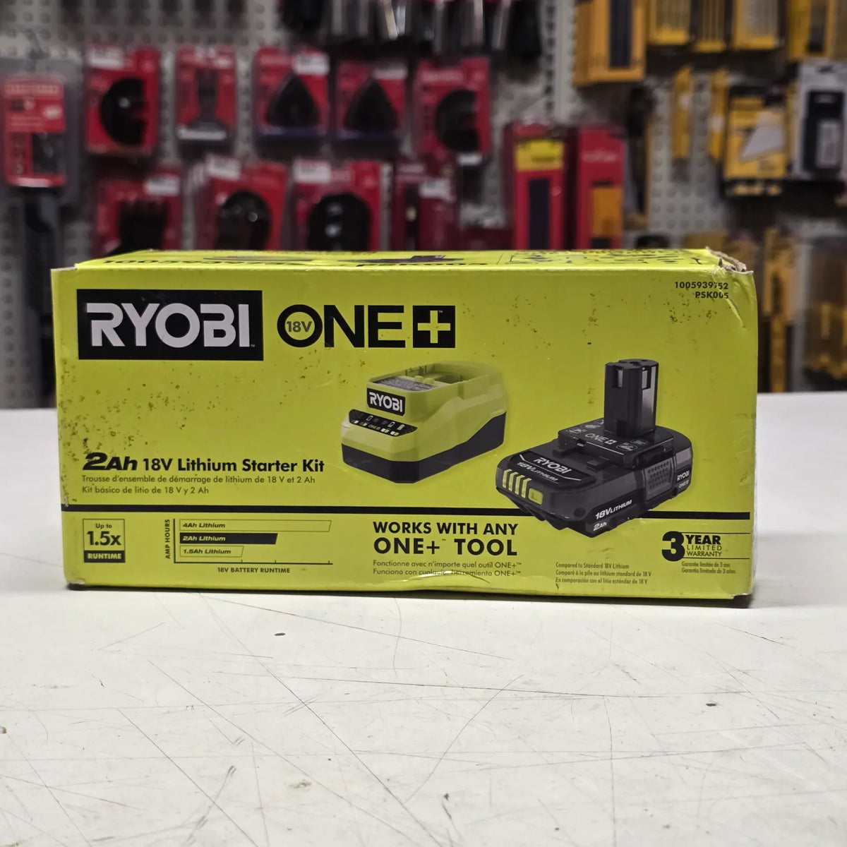 RYOBI PSK005 ONE+ 18V Lithium-Ion 2.0 Ah Compact Battery and Charger Starter Kit - Open Box | #condition_open-box