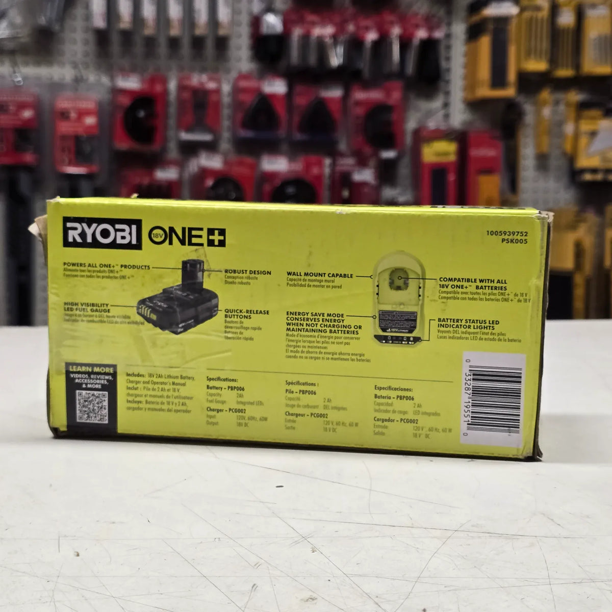 RYOBI PSK005 ONE+ 18V Lithium-Ion 2.0 Ah Compact Battery and Charger Starter Kit - Open Box | #condition_open-box