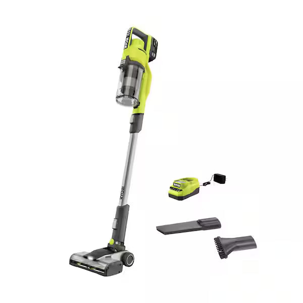 RYOBI ONE+ HP 18V Cordless Pet Stick Vacuum Cleaner Kit with 4.0 Ah High Performance Battery &amp; Charger