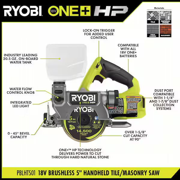 RYOBI ONE+ HP 18V Cordless Handheld Wet/Dry Masonr #condition_open-box