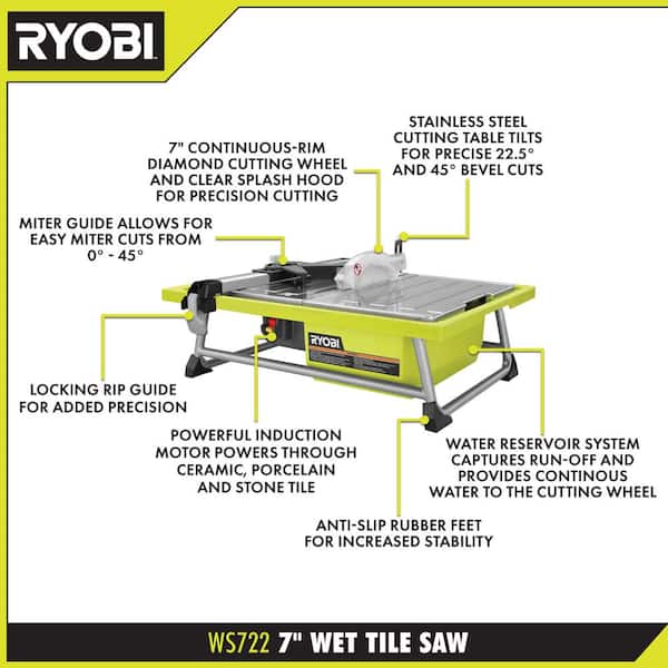 RYOBI 4.8-Amp 7 in. Blade Corded Tabletop Wet Tile #condition_open-box