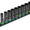 Wera 9660 Magnetic Rail B Impaktor Deep 1 Socket Set 3/8" Metric 05005590001