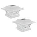 Classy Caps Kingsbridge Solar White Outdoor LED Post Cap (2-Pack)