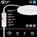 Commercial Electric Premium Series 4 in. LED 2-Level Lumen Select Baffle Canless Recessed Light with Adjustable CCT