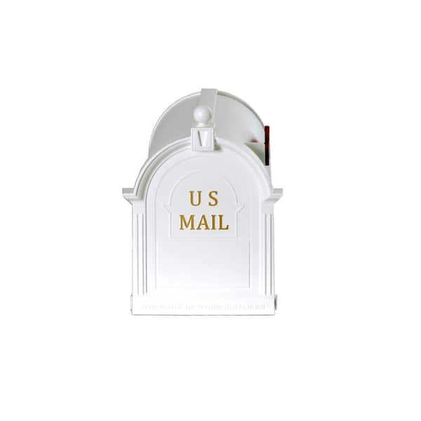 Gibraltar Ambrose White Post Mount Mailbox